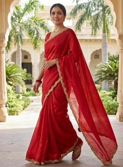 Women’s Two Tone Fendy Chiffon Saree
